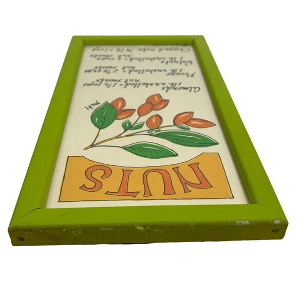 Vintage SOOVIA JANIS Inc. Art Print PATI 1970 NUTS Wood Framed Under Glass - Picture 3 of 5